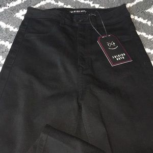 All black Skinny legged Super High Waisted Jeans